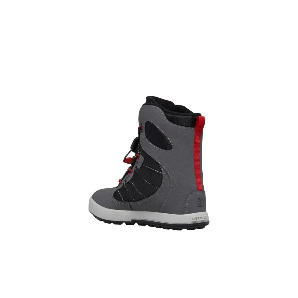 Merrell Kids Snow Bank 4.0 Boots New Size 1 Gray/Red/Black -25F/-32C